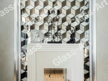 Изображение Декоративное панно из зеркала с пескоструйным рисунком